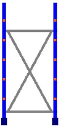 Bild von Kragarmregal doppelseitig, 1 Feld, Höhe 2500 mm, Armtiefe 2x400-700 mm